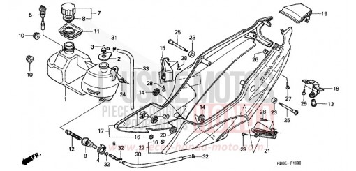 COUVERCLE LATERAL/RESERVOIR D'HUILE NSR125R1 de 2001